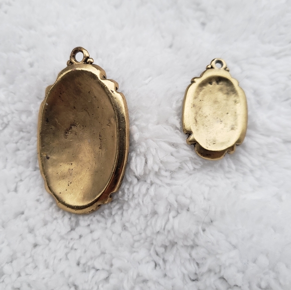 2 for 1 Bronze metal and Multi-stone Inlay Tibetan Pendants - Picture 3 of 3